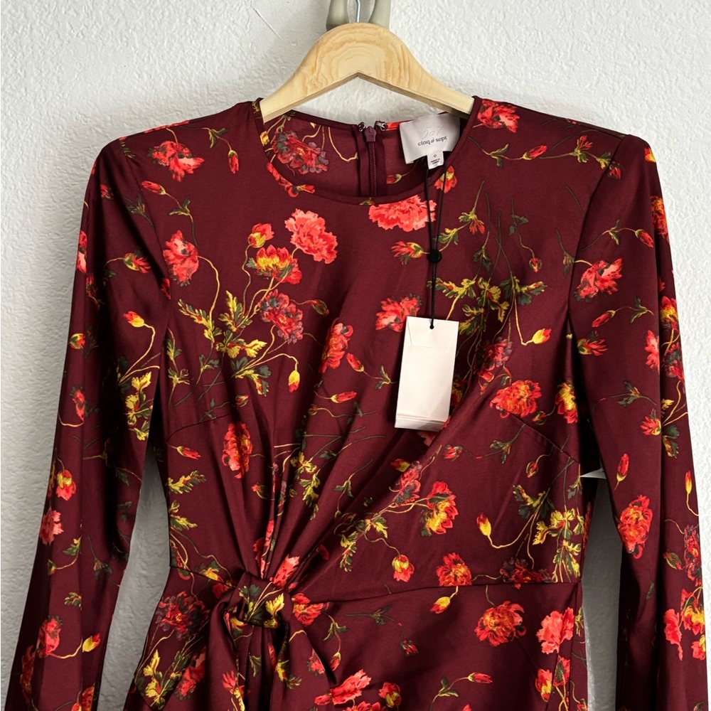Cinq À Sept Faux Tie Puff Long Sleeve Mini Dress Size: 0 - Picture 2 of 7